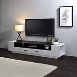 White and Black 2-Drawer TV Stand B062P209410