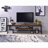 Weathered Oak and Black TV Stand with 1-Shelf B062P209412