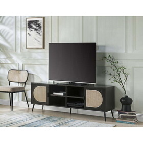 Black TV Stand with Metal Leg B062P209413