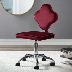 Red Swivel Office Chair with Casters B062P209416