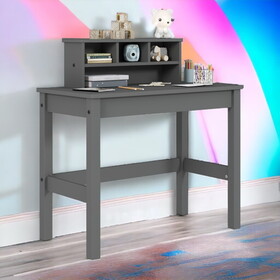 Grey Writing Desk with Hutch B062P209417