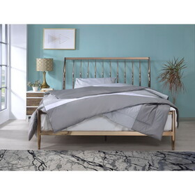 Copper Queen Bed with Slat Headboard B062P215389