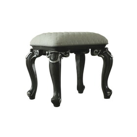 Grey and Charcoal Stool with Scrolled Legs B062P215394