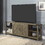 Rustic Oak TV Stand 2-Door TV Stand with 2-Shelf B062P215421