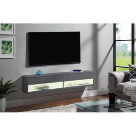 Grey Floating TV Stand with LED Light B062P215425