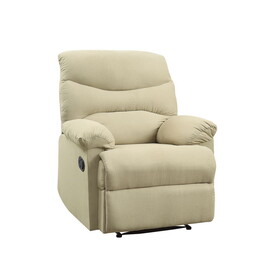 Beige Recliner with Pillow Top Armrest