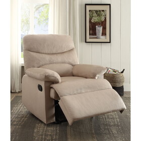 Beige Recliner with Pillow Top Arm