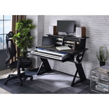 Black Music Desk with Keyboard Tray B062P215485