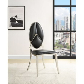 Black Side Chair with Oval Back (Set of 2) B062P215493