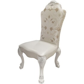 Ivory and Bone White Side Chair with Claw Legs (Set of 2) B062P215494