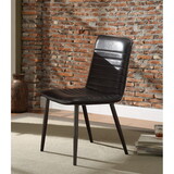 Black and Antique Black Side Chair with Padded Back (Set of 2) B062P215497