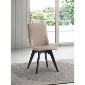 Khaki and Black Padded Side Chair (Set of 2) B062P215505