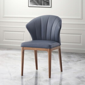 Slate and Walnut Padded Side Chair (Set of 2) B062P215506