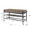 Rustic Oak and Black 3-Drawer Kitchen Island with 2 Shelf B062P215508