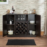 Espresso 2-Door Wine Cabinet with Stemware Rack B062P215513