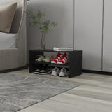 Black 2-Shelf Shoe Rack