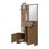Natural Oak Hall Tree Multistorage with 1-Mirror and Adjustable Legs B062P290249