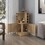 Natural Oak Corner Bar Cabinet with Bottle Rack and Open Shelf B062P290256
