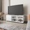 White TV Stand with a Door and Open Storage B062P290261