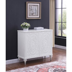 Angus White 2-door Mandala Accent Cabinet Distressed B062P299809