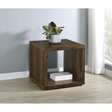 Flint Dark Pine Square Engineered Wood Side End Table B062P299835
