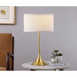 Bellflower Gold 24-inch Drum Shade Metal Table Lamp B062P299853