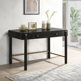 Anser Black 2-drawer Vanity Desk Makeup Table B062P299883