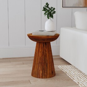 Waters Wild Honey Round Solid Wood Accent Side Table B062P299886