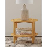 Isbell Maple Brown Round Solid Wood Side End Table B062P299893