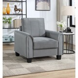 Dixon Grey Upholstered Rolled Arm Accent Chair B062P299906