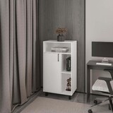 White Cabinet with Open Storage and 1 Door B062P323172