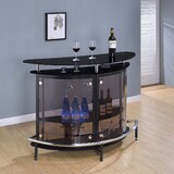 Strick & Bolton Black Freestanding Glass Top Home Bar Wine Cabinet B062P328665