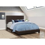 Warwick Brown Upholstered Eastern King Panel Bed