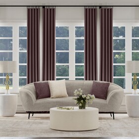 Aura Beige Upholstered Curved Sofa B062P342727