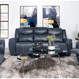 Stanwicke Blue Motion Reclining Sofa with Drop Down Table B062P354055