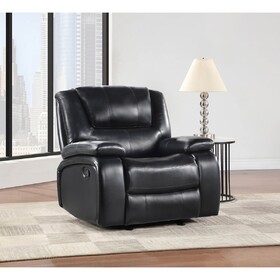 Elodie Black Upholstered Glider Recliner Chair B062P354071