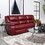 Elodie Red Upholstered Motion Reclining Sofa B062P354073