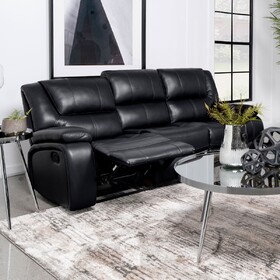 Elodie Black Upholstered Motion Reclining Sofa B062P354074
