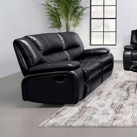 Elodie Black Upholstered Motion Reclining Loveseat B062P354076
