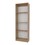 Natural Oak and White 4-Shelf Flat Bookcase with Open Storage B062P355524