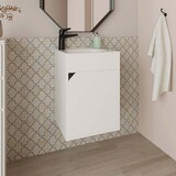 White Bathroom Floating Vanity with a Door