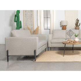 Dulcie Oatmeal Loose Back Loveseat B062P358311