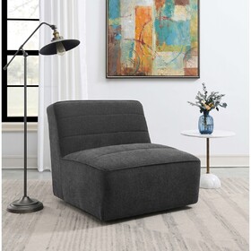 Manhattan Dark Charcoal Swivel Tufted Chair B062P358329