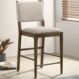 Crispin Brown Upholstered Counter Side Chair (Set of 2) B062P375507
