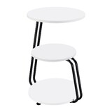 Dixon White and Black 3-tier Round Accent Side Table B062P378399