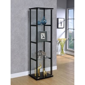 Serena Black 4-shelf Curio Cabinet
