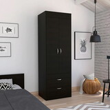 Willow Grove 2-Drawer Armoire Black Wengue B062S00002