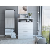 Cassville 4-Drawer 1-Shelf Dresser White B062S00012