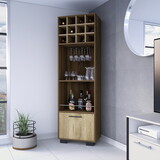Jackson 12-Bottle 2-Shelf 1-Drawer Bar Cabinet Mahagony and Macadamia B062S00013