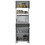 Pembrooke 2-Shelf 1-Drawer Microwave Pantry Cabinet Smokey Oak and White B062S00014